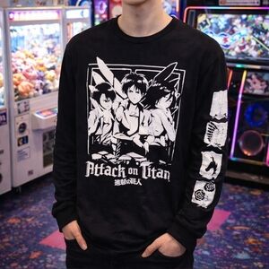 Ripple Junction Black Attack on Titan Long Sleeve Shirt